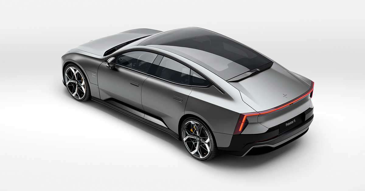 Polestar 5's panoramic glass roof from above